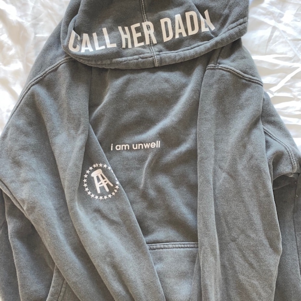 BAR STOOL SPORTS CALL HER DADDY I AM UNWELL GREY HOODIE. Like new size M🤙